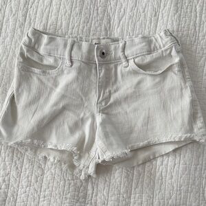 Abercrombie & Fitch White Denim Frayed-Hem Women's Shorts